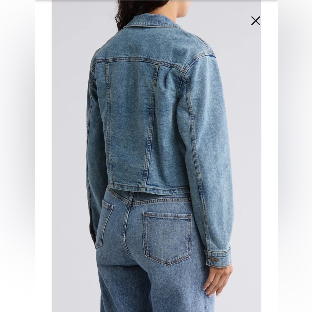 Hudson Cropped Light Wash Denim Trucker Jacket - S (2-4) - Picture 2 of 15